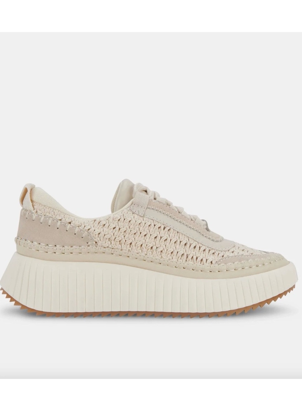 DOLCE VITA Dolen Sandstone Knit Platform Sneakers Women’s 8.5 Chunky Athleisure